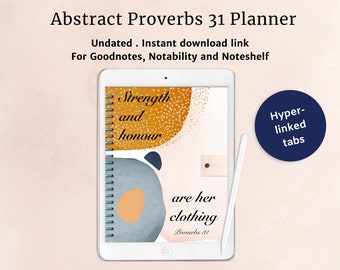 Abstract Proverbs 31 Digital Planner, iPad Planner, Goodnotes Planner, Notability, Goodnotes Template