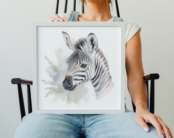 Watercolour Baby Zebra  - Nursery Print - Gender Neutral