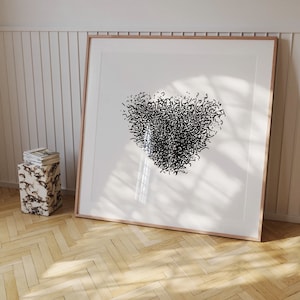 Love Muff - Female Pubic Art Digital Print, Funny LGBTQ Artwork, Heart Shaped Art, Digital Download, Unique Wall Art, A4 & Square Sizes