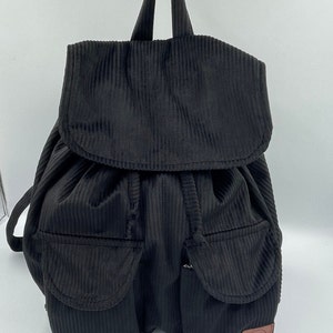 Handmade Cord Rucksack Damen Rucksack Bagpack mit Innentasche und Außentaschen handgenäht handgemacht Geschenk Bild 9