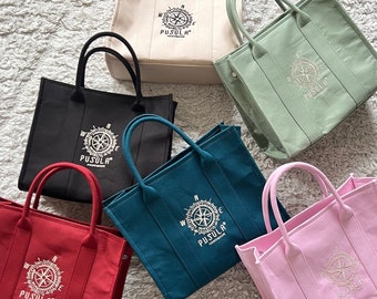 Einkaufstasche | Handtasche mit Griffen | Schulterriemen | Shopper | Geschenk | Schultertasche |Waxed Canvas Tote Bag | Damen | Geschenk
