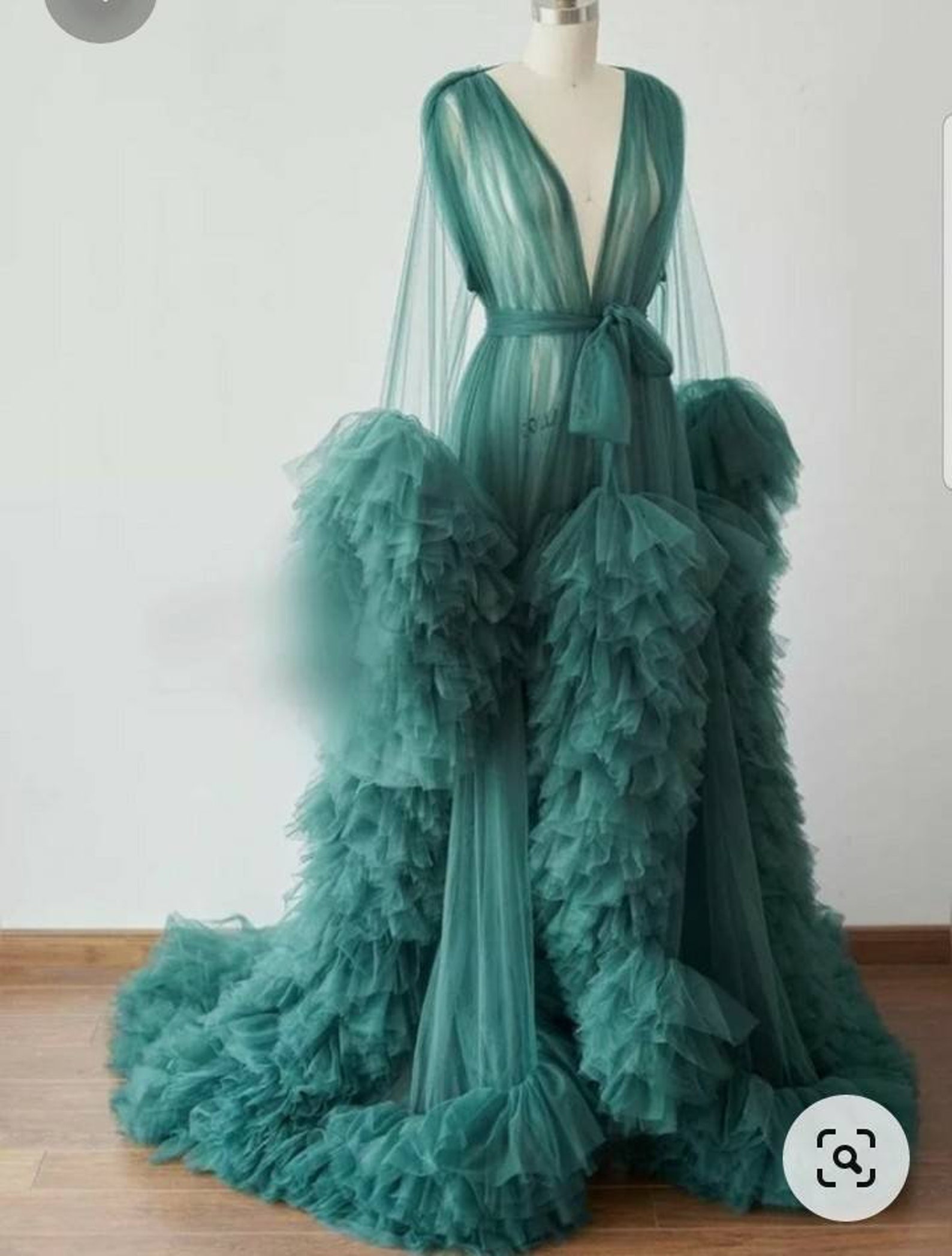 tulle ruffle robe