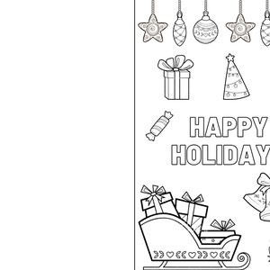 Christmas Cards to Color Printable Christmas Card to Color Color
