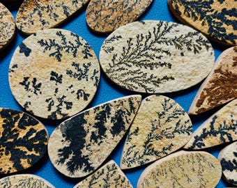 Psilomelane Dendrite Cabochon Lot: Gemstone Jewelry Making Supplies