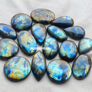 Großhandel Lot AAA + Blau und Multi Feuer Labradorit Cabochon lose Edelstein für die Schmuckherstellung