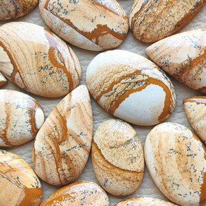 Handmade Picture Jasper Cabochons: Loose Gemstone Jewelry Making