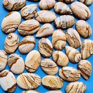 Lot de cabochons en jaspe : fabrication de bijoux en pierres précieuses, pierre non sertie