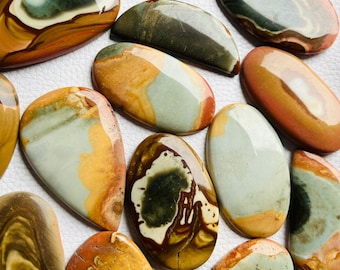 Polychrome Jasper Cabochon Lot: Gemstone Jewelry Making Supplies
