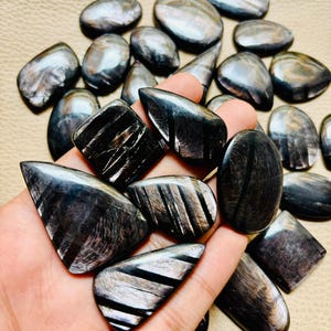 Hypersthene Cabochon Lot: AAA Grade Loose Gemstones for Jewelry Making