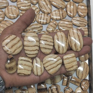 Aragonite Jasper Cabochon Lot: Natural Gemstone Mix for Jewelry Making