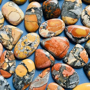 Lot de cabochons en jaspe Maligaon : fournitures pour la fabrication de bijoux en pierres précieuses