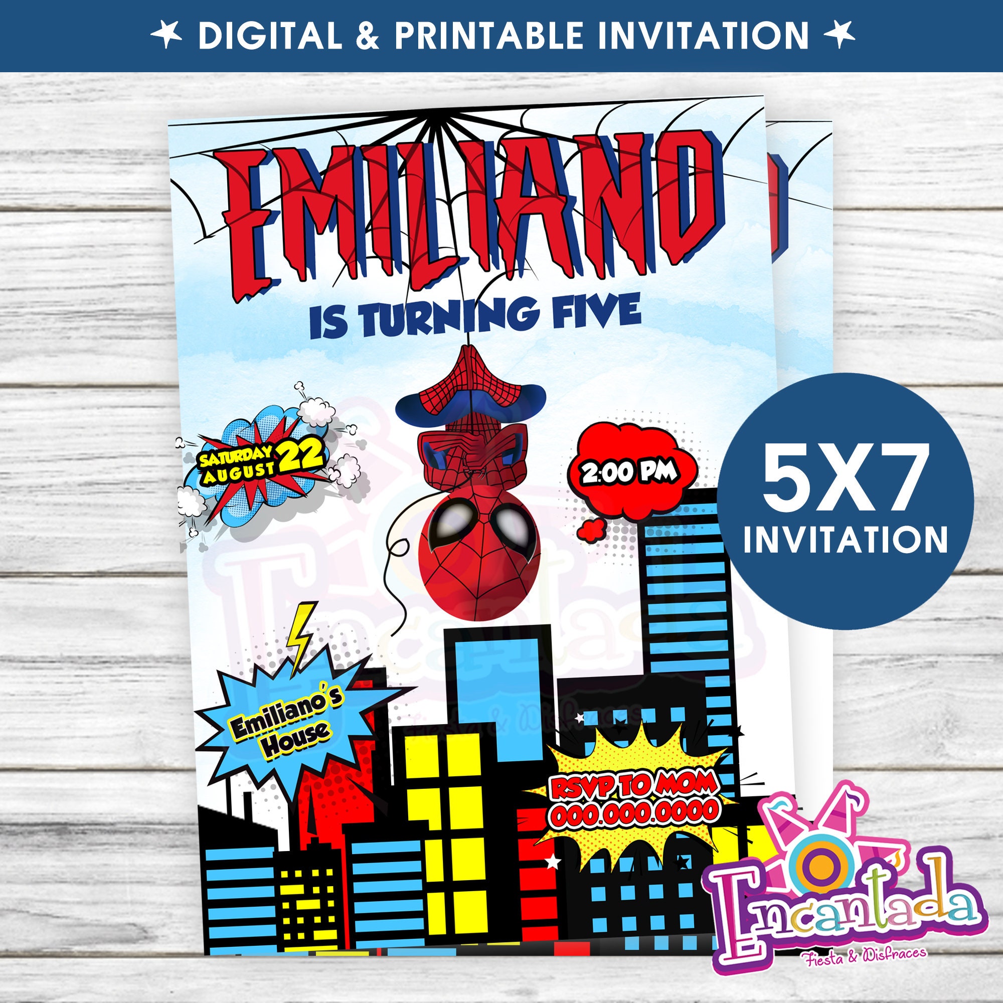 Invitaciones De Cumpleaños Para Niños Para Editar De Spiderman