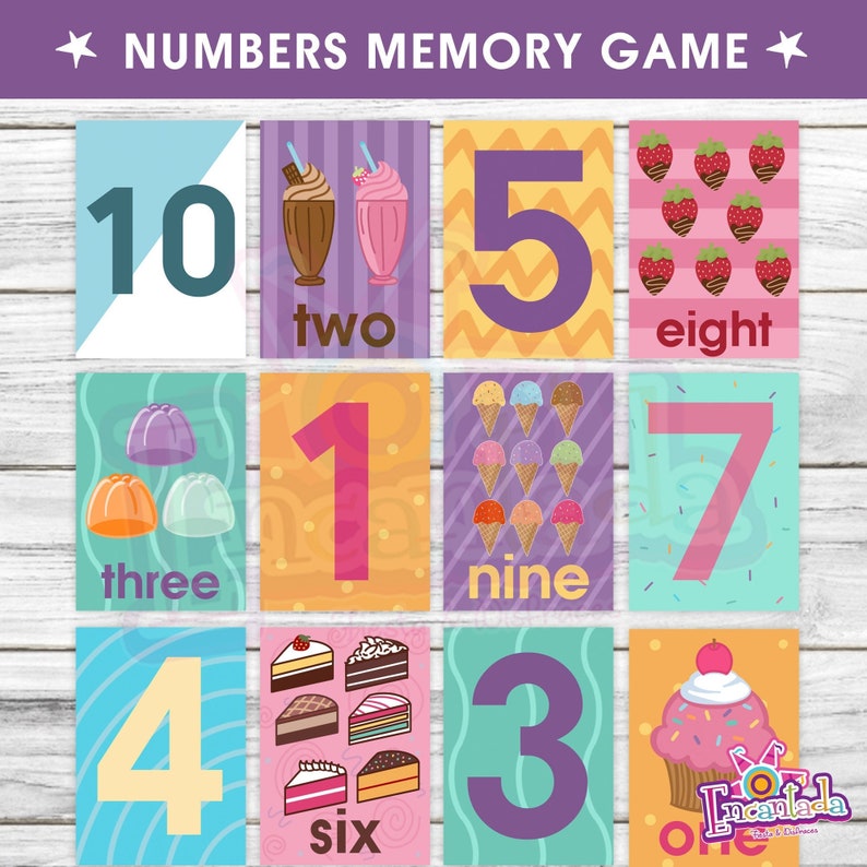 Numbers Memory Game Printable Activity Preschool Activity - Etsy