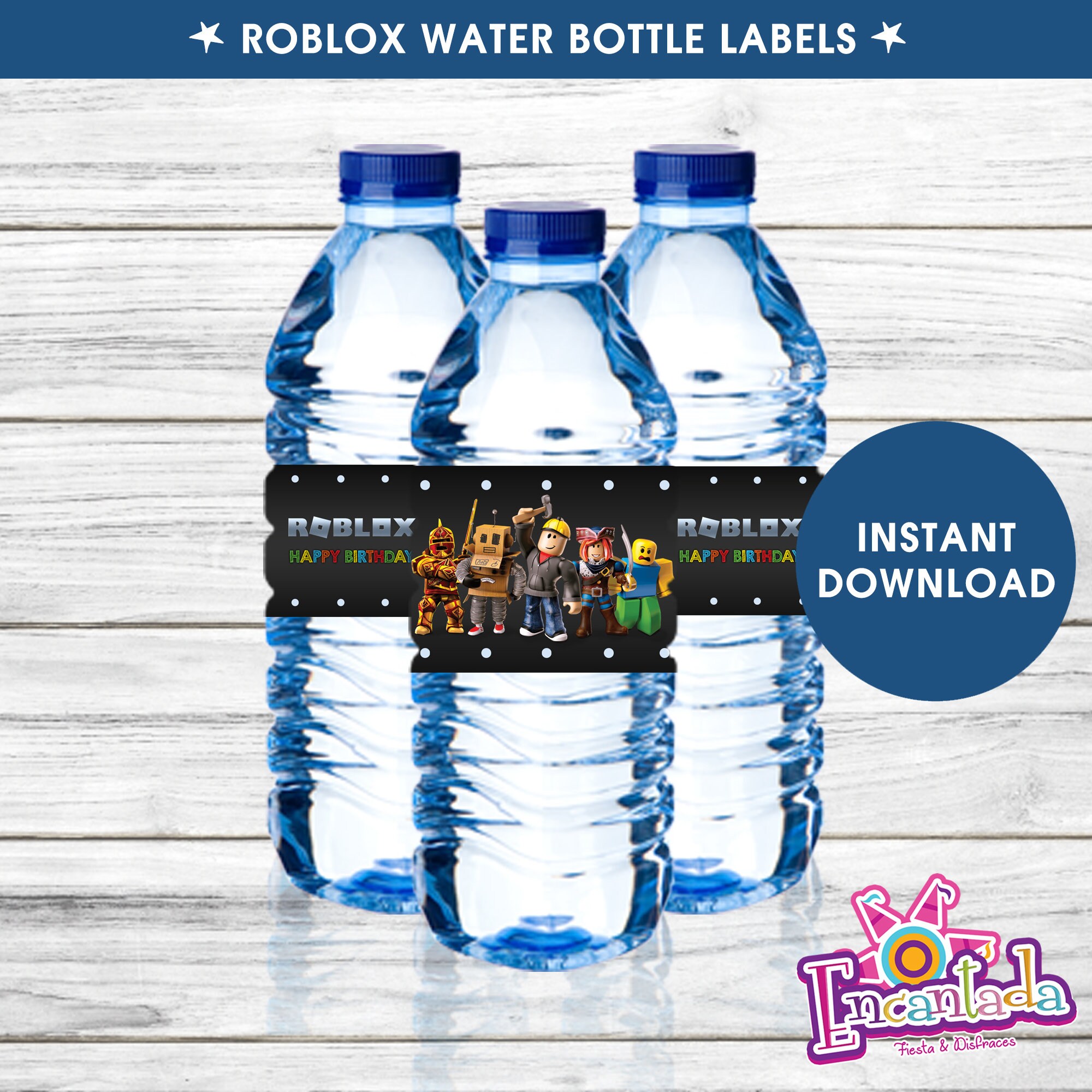 Roblox Water Bottle Labels Roblox Water Labels Roblox Bottle Etsy