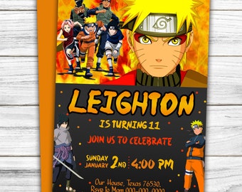 naruto birthday card etsy