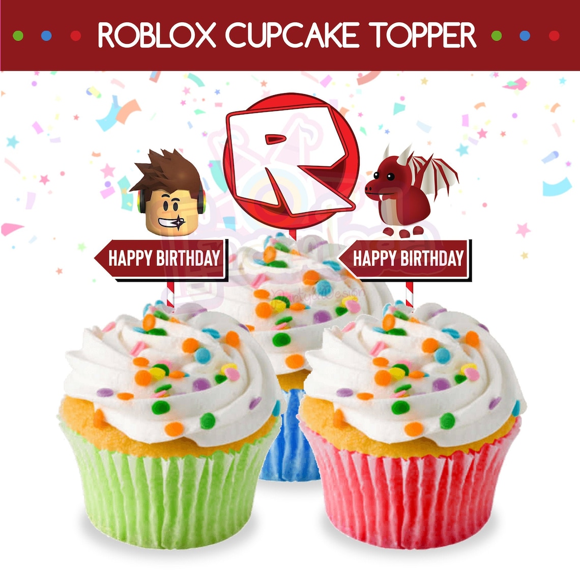 Free Printable Roblox Cupcake Toppers