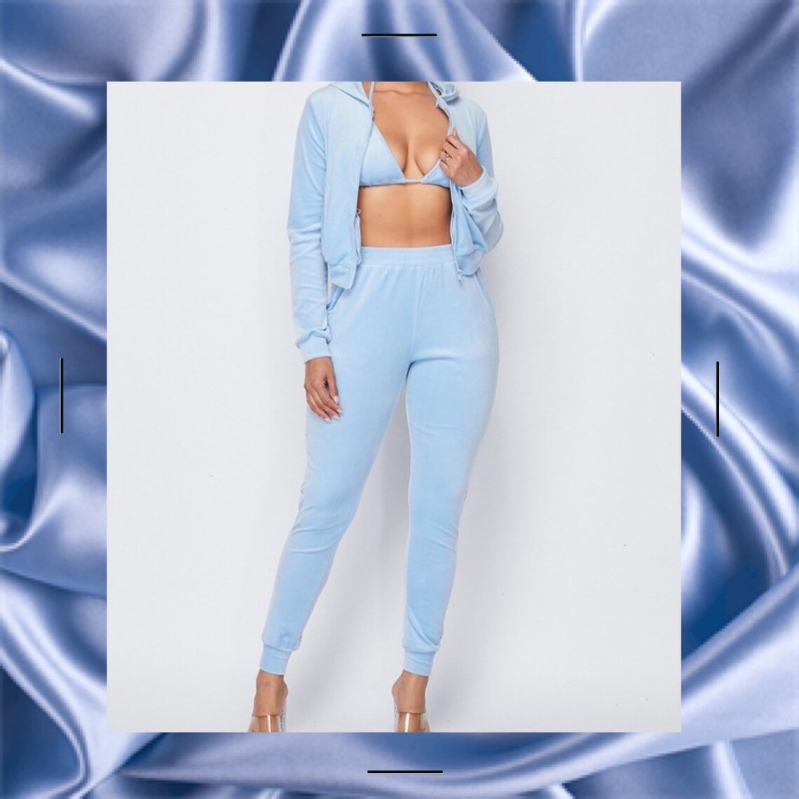 velvet jogger set