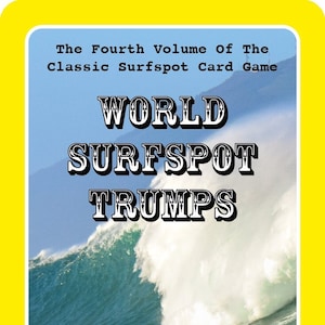 World Surfspot Trumps Volume 4 Un jeu de cartes éco-responsable, surf-travel, de style top-atout, qui comprend 32 spots de surf emblématiques.