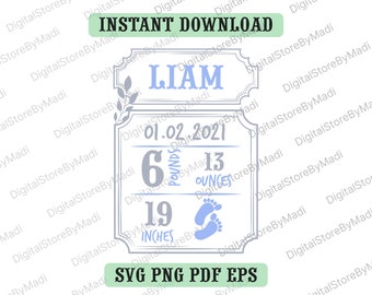 Download Birth Announcement Svg Etsy