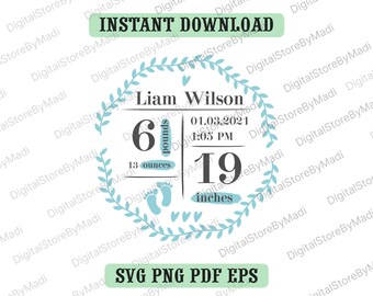 Download Birth Announcement Svg Etsy