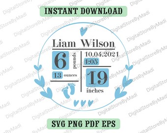 Download Birth Announcement Svg Etsy