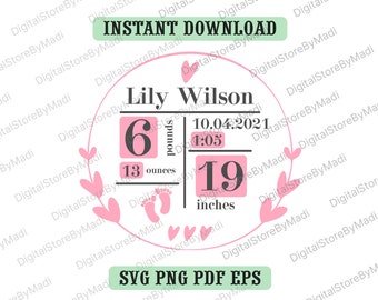 Download Birth Announcement Svg Etsy