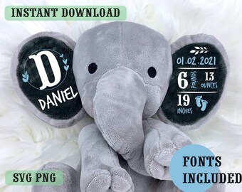 Download Birth Announcement Elephant Svg Etsy
