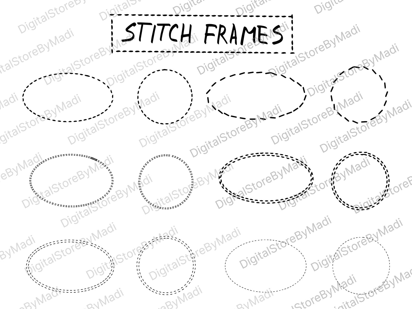 STITCH FRAME SVG Bundle Circle Frame Bundle Clipart Hand Etsy