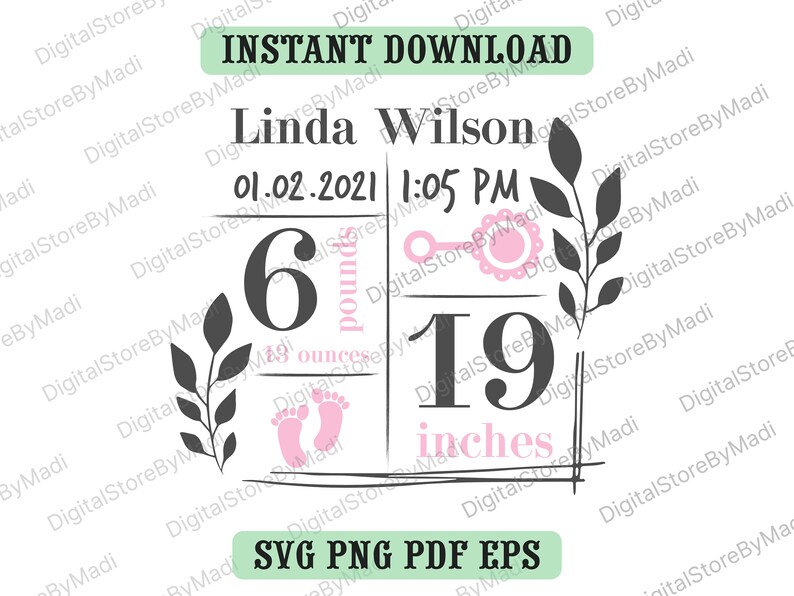Free Free 280 Baby Birth Announcement Svg SVG PNG EPS DXF File