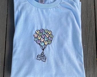 Embroidered T-Shirt or Sweatshirt Disney Inspired Magic Kingdom Balloons Up