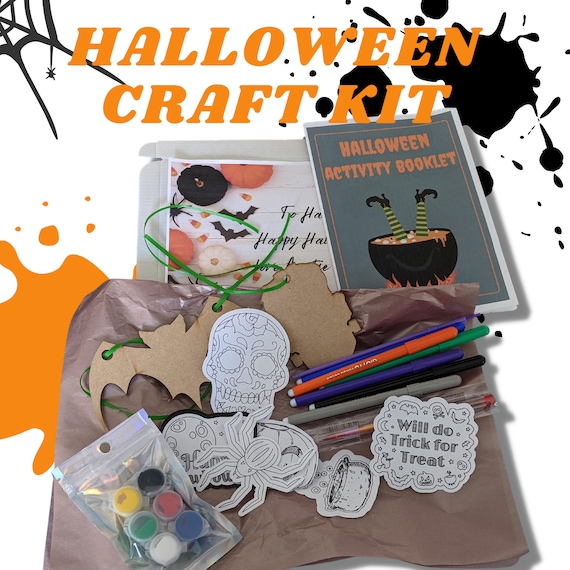 Personalised, Halloween Craft Activity Box, Kids Halloween Set, Child Craft  Set, Half Term Craft, Mess Free Crafts, Make Your Own 