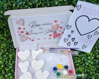 valentines gift for kids, valentine card, childrens activities, valentines craft kit kids, colour your own valentine stickers, painting set