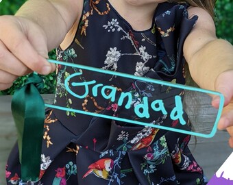 Fathers Day Gift for Grandad, Kids artwork gift, Custom bookmark, Personalised Bookmark, Gift for Grandpa, child Handwriting bookmark gift