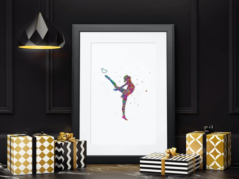 Gymnastic girl art canvas gymnastic woman silhouette
