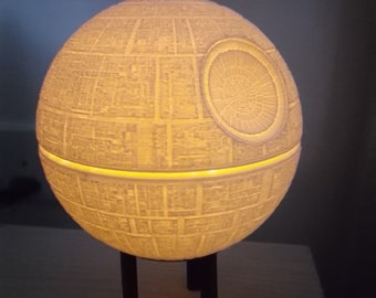 death Star Lamp - Medium size , with led light included and stand or add your own