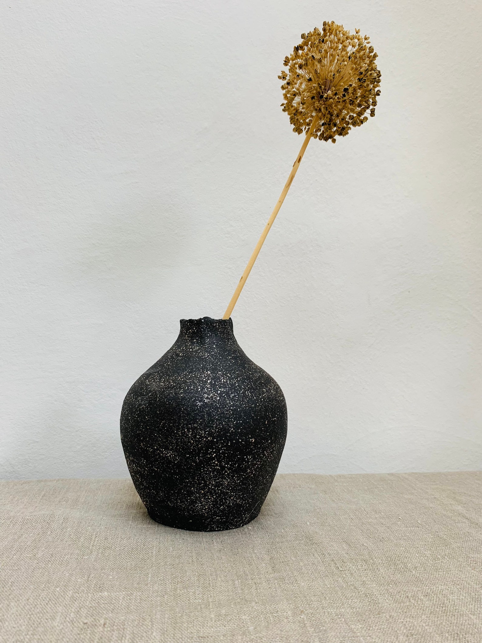 Vase noir pailleté en céramique Etsy