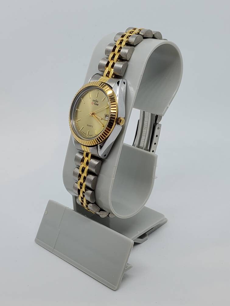 Vintage Watch Ladies Swiss Time Stainlesssteel Strap Etsy