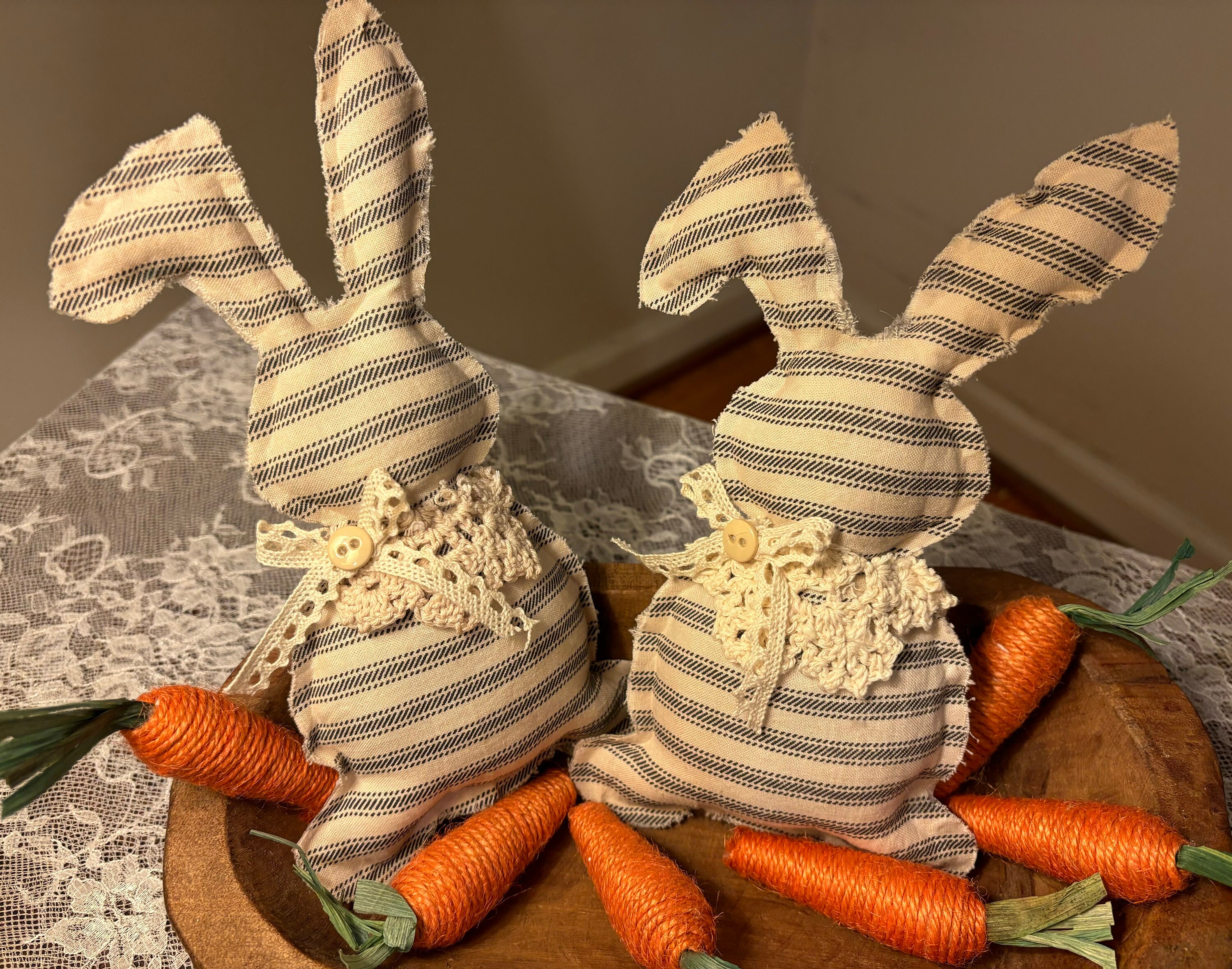 Farmhouse Style Stuffed Bunny - Etsy