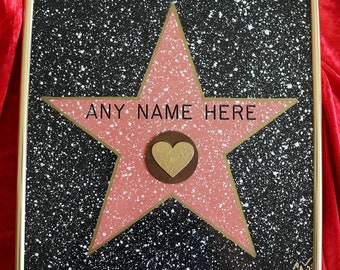 Personalized Valentine Hollywood Walk of Fame Star! Hand-painted by the SAME artist who makes the real stars for the celebrities!