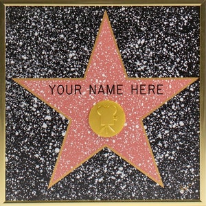 Personalized Hollywood Walk of Fame Star, hand-painted by the SAME artist who makes the real stars for the celebrities for almost 40 years!