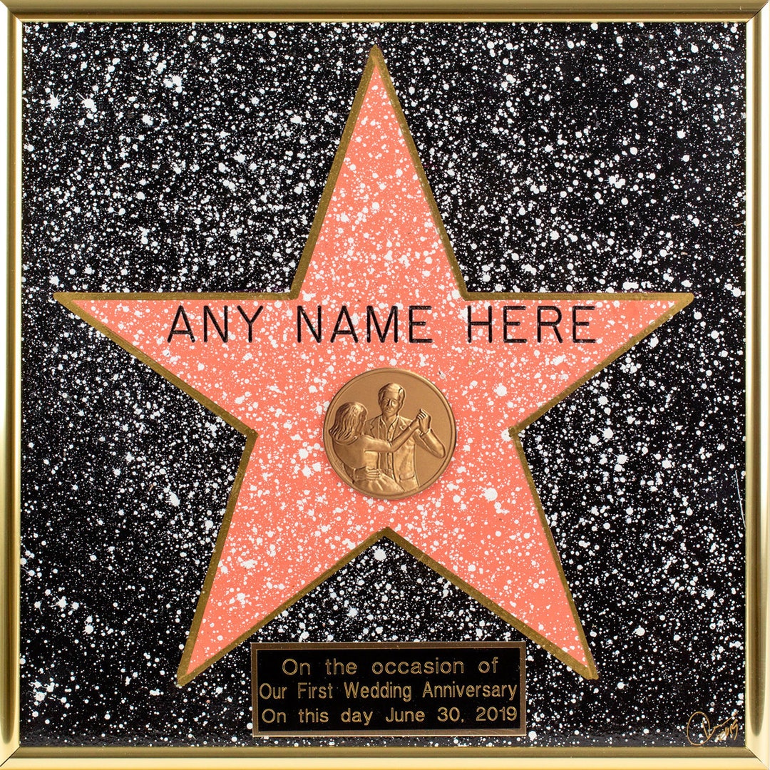 Personalized Hollywood Walk of Fame Star With Engraved Plaque, Created