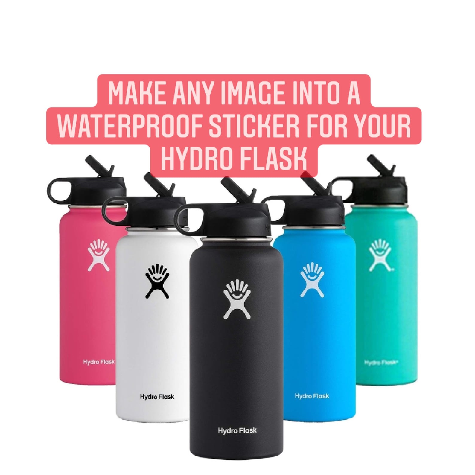 Custom Sticker for Hydro Flask 23inch Waterproof Sticker. Etsy