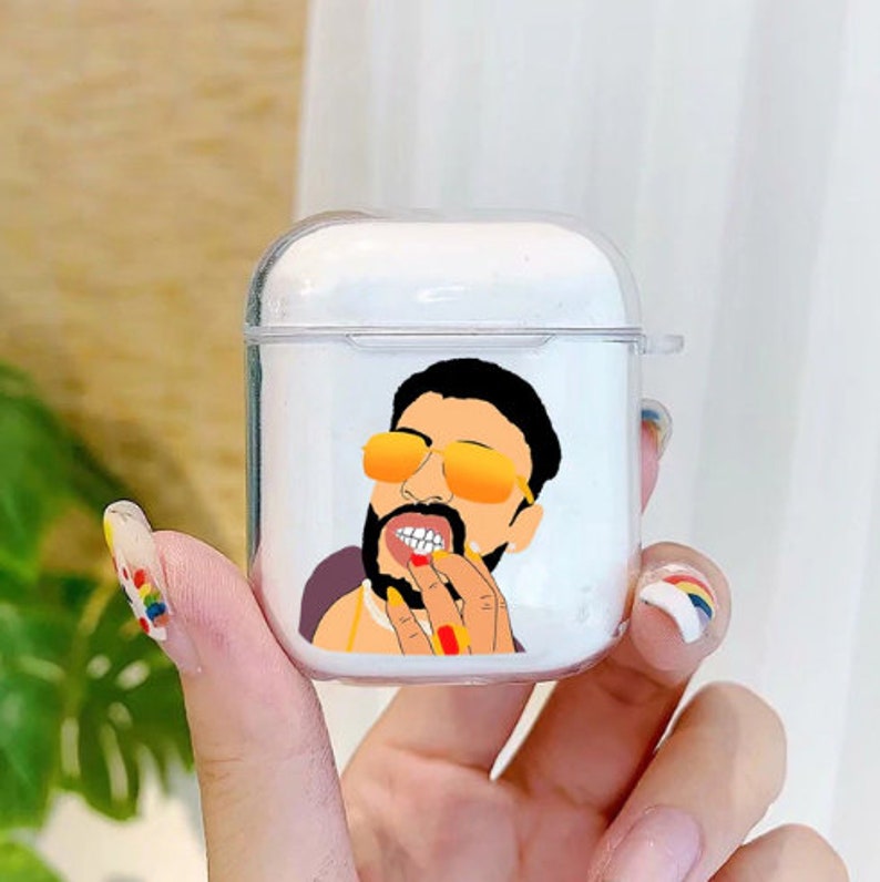 Cute Transparent Airpods Case Wireless Earphone Protective Case For Airpods 1 2 Pro. Bad Bunny Airpods Case