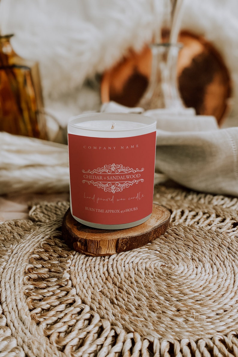 Modern candle label 4x4 Candle label template Editable candle ...