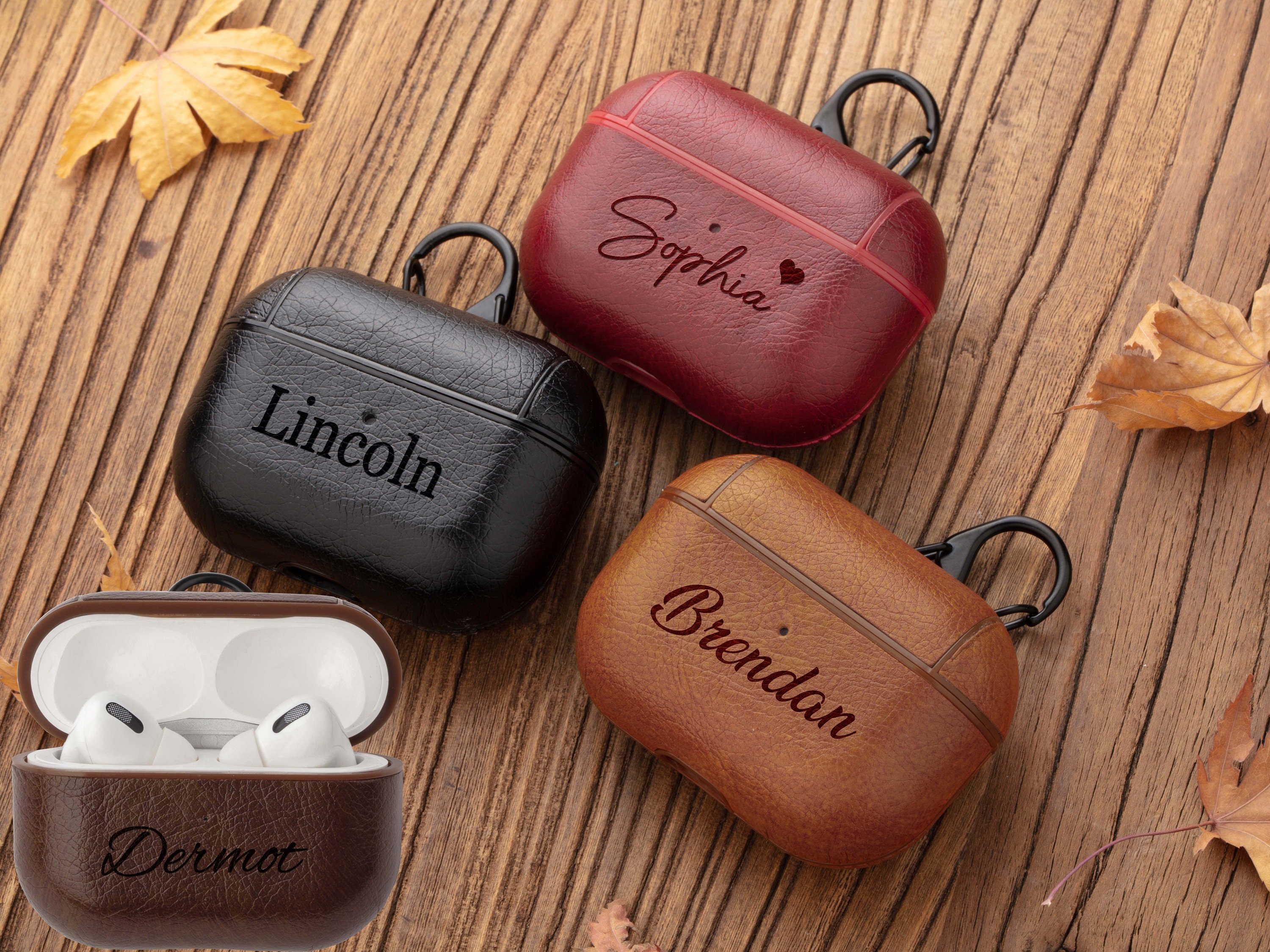Personalized Leather Airpod Pro Case Cover Custom AirPods Etsy