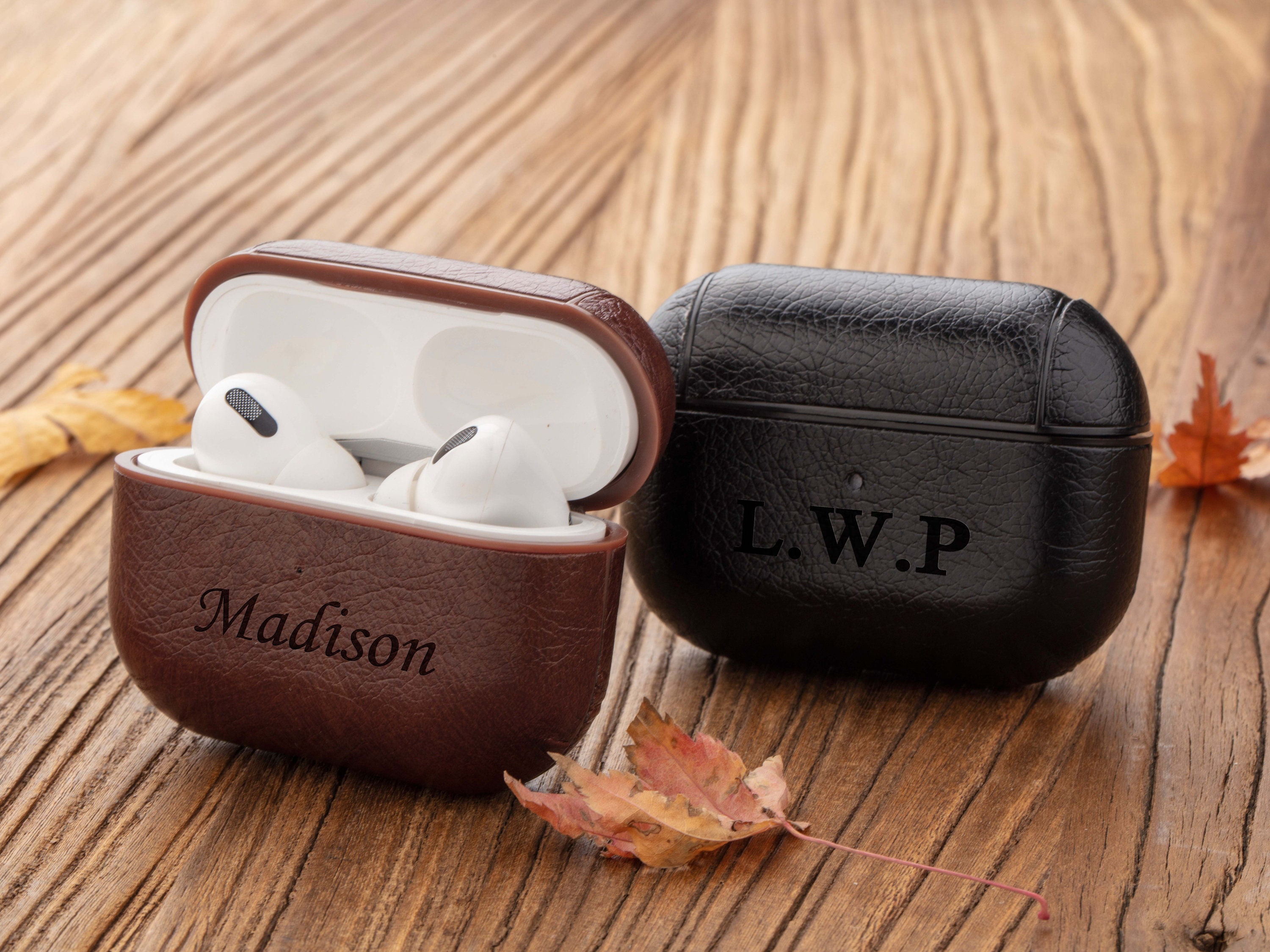 Personalized Leather Airpod Pro Case Cover Custom AirPods | Etsy