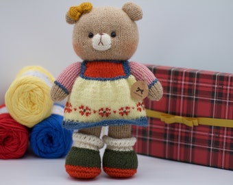 Bear, Handmade Crochet Bear, Hand-Knitted Amigurumi Bear, Handmade Crochet Stuffed Animal