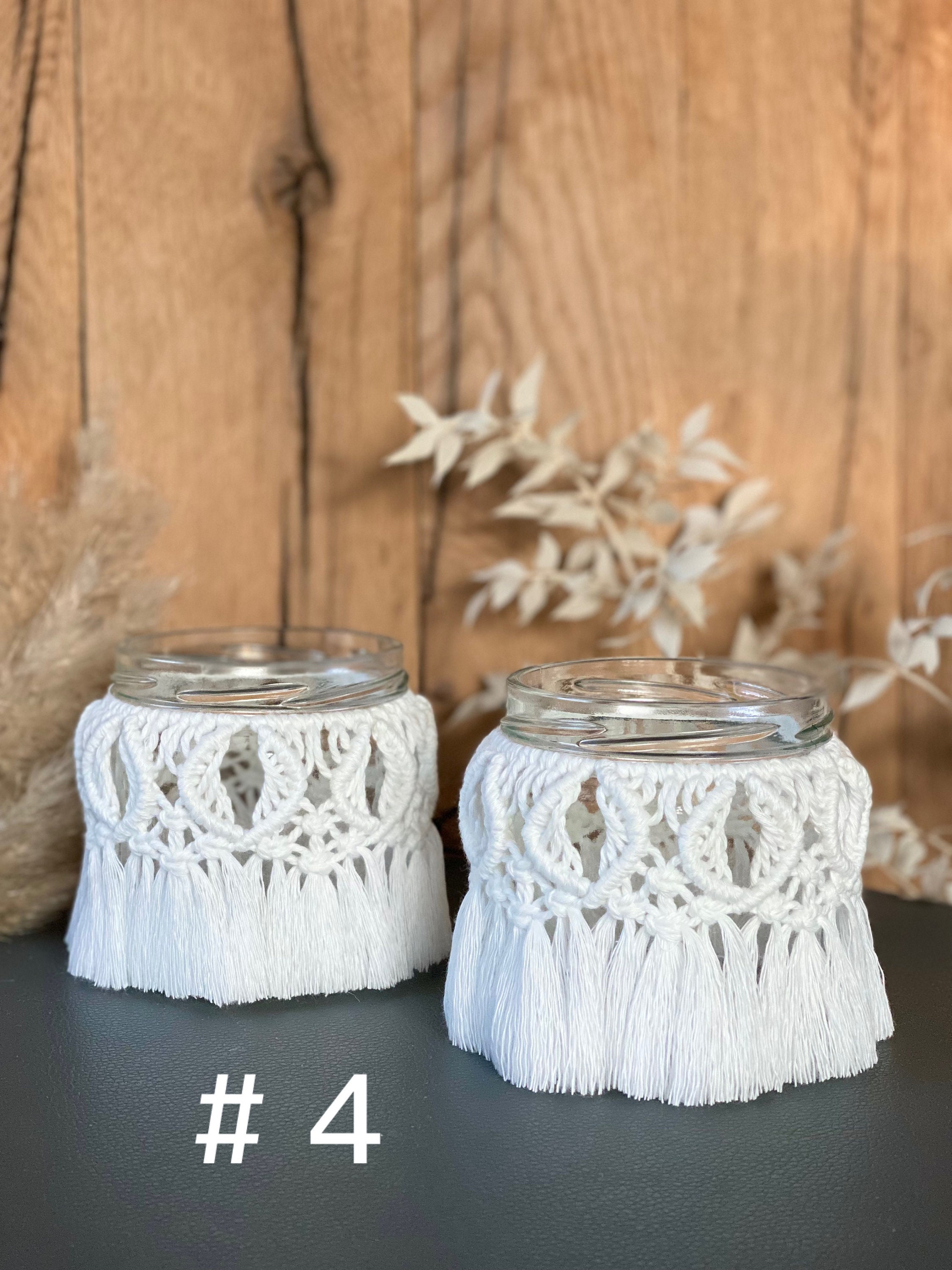 Hochzeit Laterne Windlicht Geschenk Weihnachten Teelicht Makramee Tischdeko Glas Kerzenhalter Geburtstag Boho