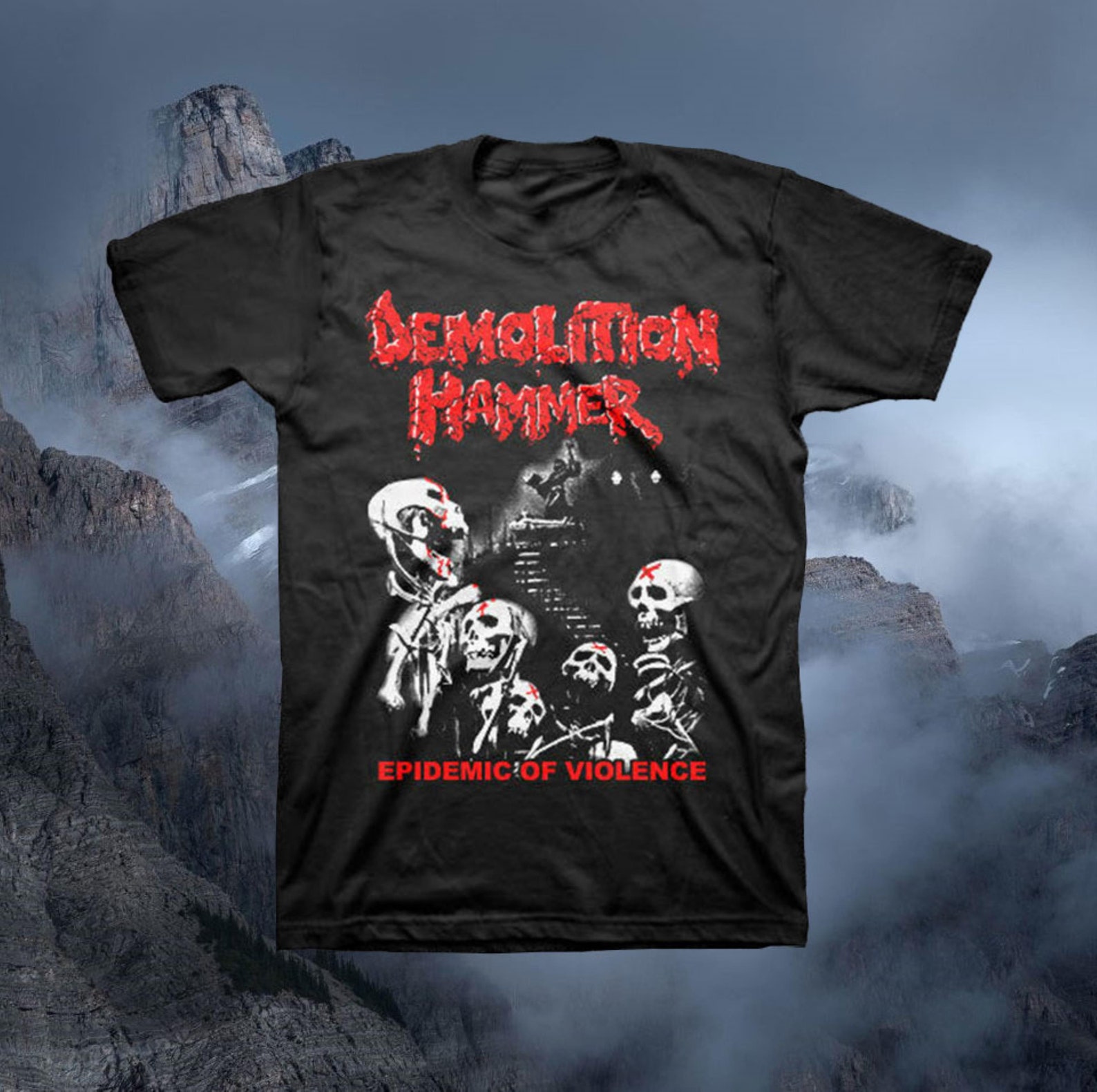 Demolition Hammer tshirt thrash metal band Tortured Etsy