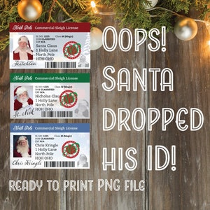 Santa es lost ID, Schlitten Lizenz, druckfertig, PNG-Datei zur Sublimation